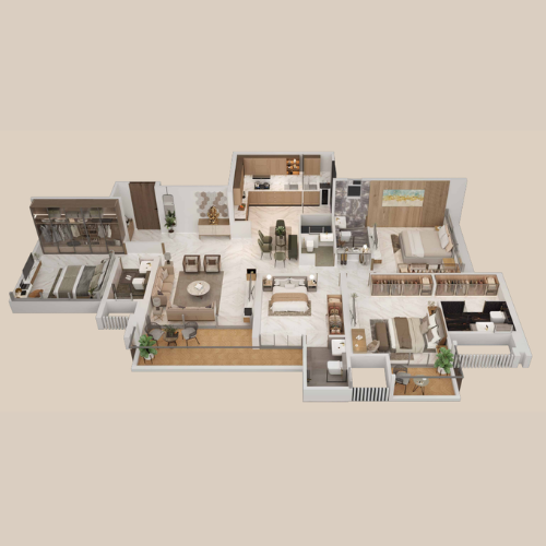 4 BHK Premium Floor Plan – Aswani Magnus Pimple Saudagar